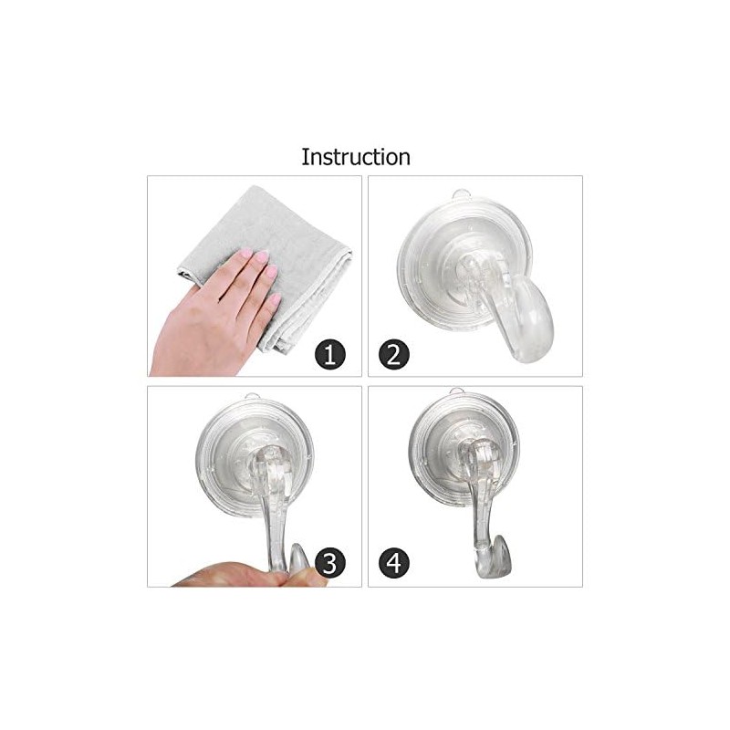 TRIXES 2PC Large Suction Cup with Plastic Hooks - Window