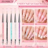 ZEOHBETY Nail Art Brushes, 5Pcs Nail Art Liner Brushes, Dotting