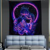 GRHOSE Astronaut Mushroom Forest Planet Blacklight UV Reactive Trippy Tapestry