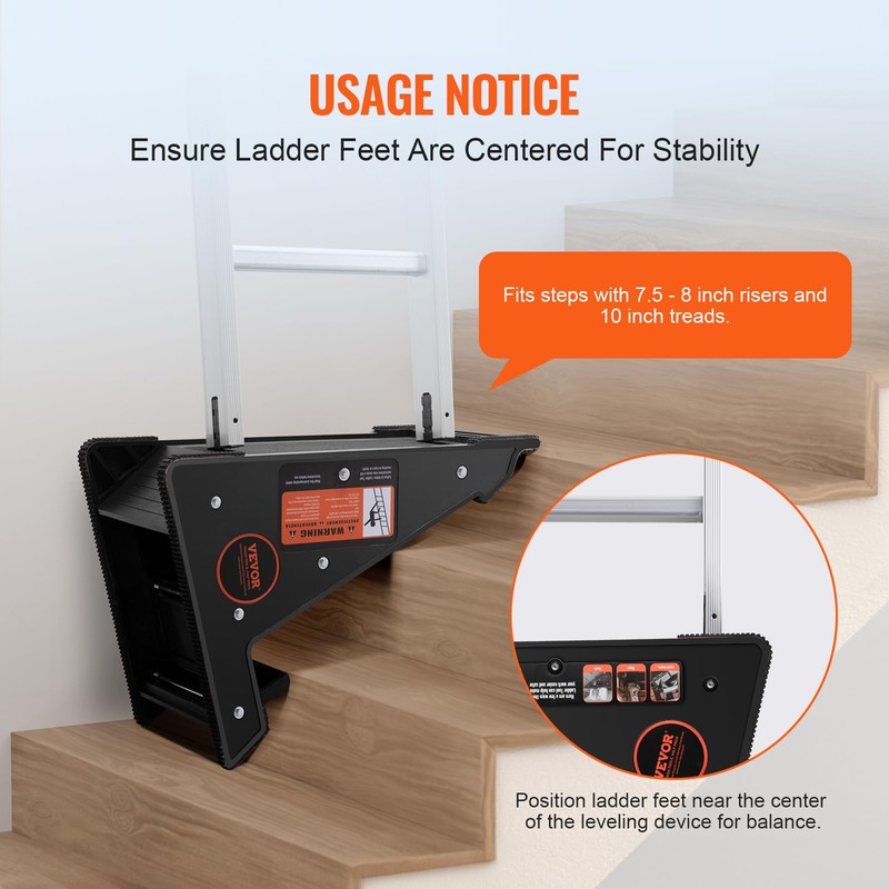 VEVOR Ladder Levler, 380lbs Load PP Ladder Leveling Tool, Pitch