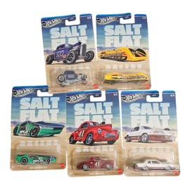 Hot Wheels Salt Flat Series, Complete 5-Car Collection Set, Silver Series Die-Cast Vehicles