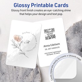 Avery Printable Rectangle Cards with Rounded Corners with Sure Feed Technology, 3.5" x 5", Glossy White Cardstock, Laser/Inkjet, 200 Total, Great for Postcards and Thank You Cards