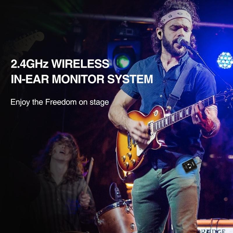 LEKATO MS-1 2.4G Stereo Wireless IEM System with Transmitter Beltpack