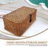 Gatuida Rectangular Wicker Baskets with Lids, Seagrass Storage Baskets with