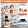 Aquzee Large Purse Rack Stand, 5 Tier Purse Display Shelf,