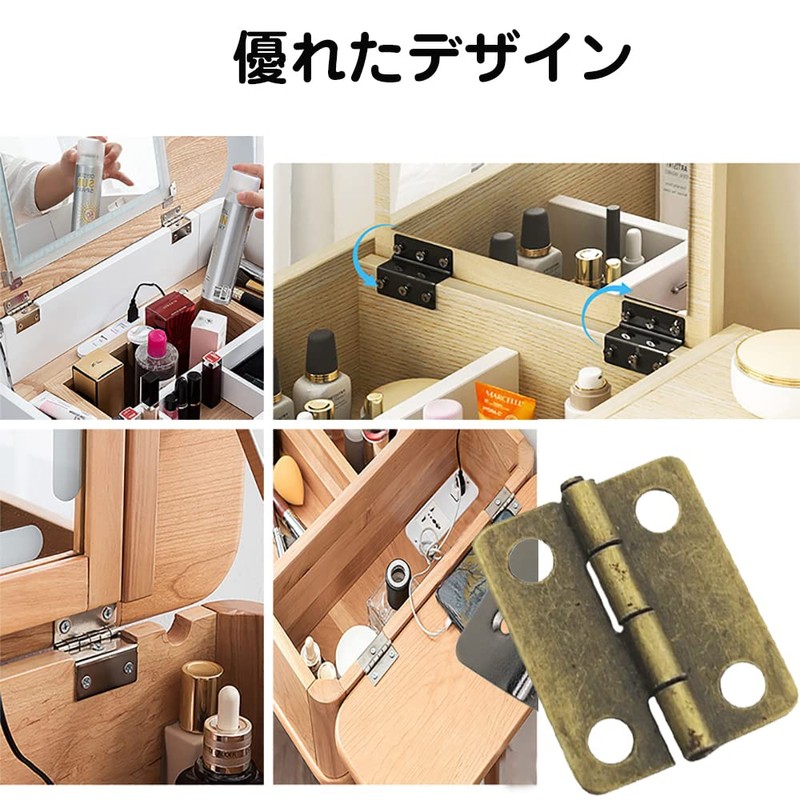 Samcos Mini Butt Hinges, Stainless Steel, Flat Type, 4 Holes,