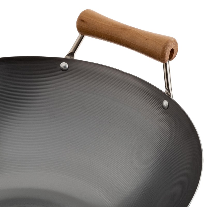 JOYCE CHEN Classic Series 14-Inch Carbon Steel Wok with Birch
