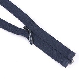 Size #5 Invisible Separating Zipper, 7" Length, Navy Blue, Bias Bespoke Brand