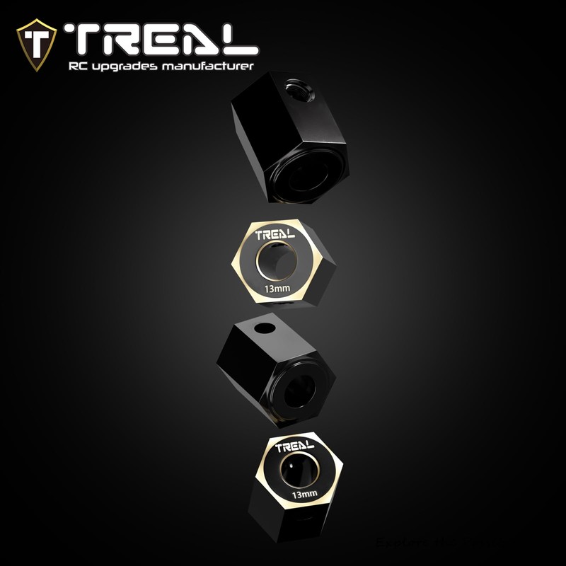 TREAL Brass Wheel Hex Hubs Adaptors Extended Hub for Axial