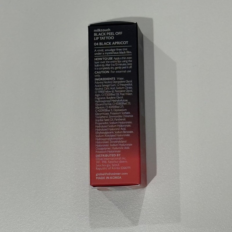 MILKTOUCH Black Peel Off Lip Tattoo - Long-Lasting Matte Lip,