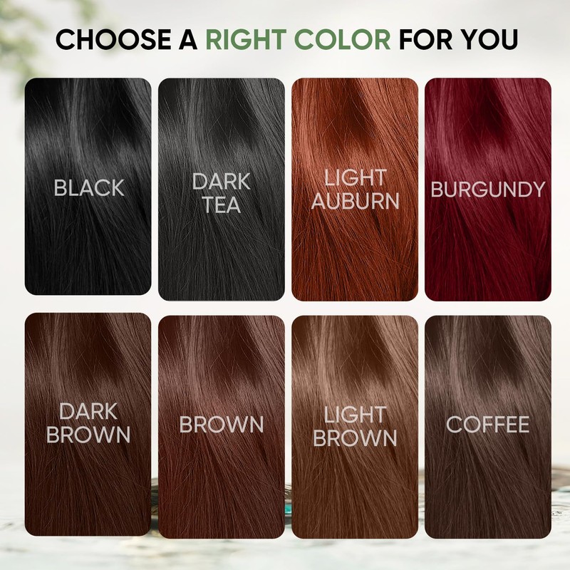 Brown Hair Dye Shampoo for Women Men, Gray Hair Coverage,