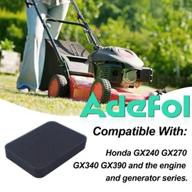 ADEFOL Air Filter for Honda GX270 GX340 GX390 GX240 Engine, ADEFOL 2 Air Filters with 2 Spark Plugs Foam Filter with High Density Replacement Parts Engine and Generator Accessories