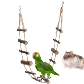 Pet Rope Ladder, Hamster Soft Long Climbing Rope Ladder Birds Swing Hanging Bridge Toys for Mouse, Chinchilla, Rat, Squirrel, Dwarf Hamster, Parrot
