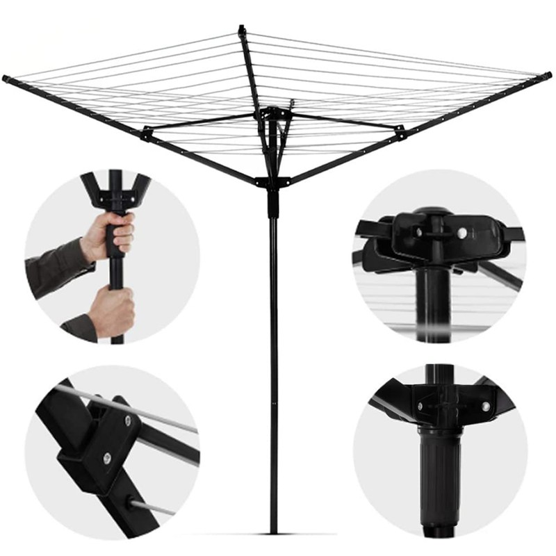 MYOYAY Rotary Outdoor Umbrella Drying Rack Umbrella Rotary Dryer Clothes