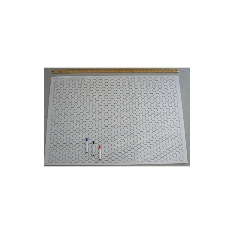 Double-Sided Game Mat with Markers (Square, Hex, 24" x 36")