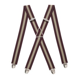 Pierrot Braces for Men Wide Made in Germany / France - Ultra Strong Elastic Band & 4 Extra Strong X-Clips - Adjustable Length up to 130 cm - Lifetime Guarantee, Burgundy, Unit size