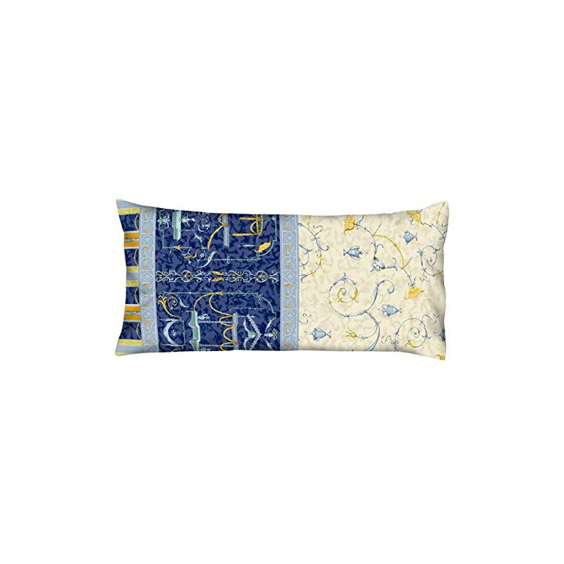Bassetti Oplontis Cotton Pillow, Blue, 40 x 80 x 1