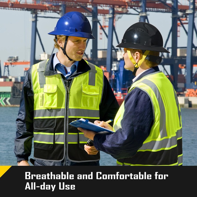 COOLJOB 9 Pockets Reflective Mesh Safety Vest for Men, Hi-vis