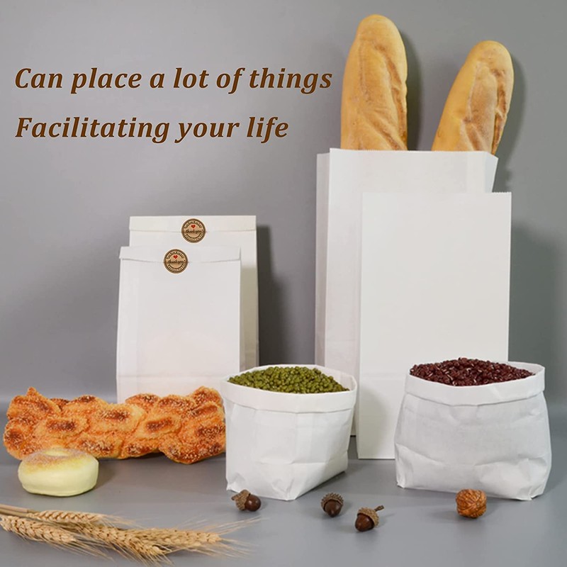 Paper Lunch Bags Kraft White and Brown for Small Business