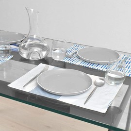 Style Decor W2800100 Placemat, 100% Cotton, Set of 2, Washable, Fabric, 11.8 x 17.3 inches (30 x 44 cm), Standard, Marine Blue,