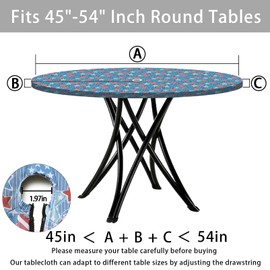 Opstellen Fitted Circular Outdoor Table Cloth with Umbrella Hole and Zipper Patio Vinyl Stain Resistant Cover for 45-54" Tables Housewarming Home Gifts for Camper Gardener Womens Mans Who Want Nothing
