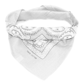 Oramics Bandana Headscarf - 55cm x 55cm Patterned: Paisley Pattern - Available in Various Colours 100% Cotton, Modern Knitted Cloth Against Wind and Cold - White Paisley, size: 55 x 55 cm