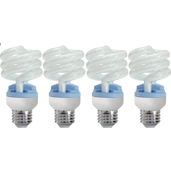 GE Lighting 62906 Reveal Spiral CFL 13-Watt (60-watt replacement) 800-Lumen T3 Spiral Light Bulb with Medium Base, 4-Pack