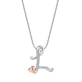 FLNEOO Initial Necklaces for Women - 14K Silver Letter Necklace for Teen Girls, Cute Name Necklace Dainty Gifts for Girls Jewelry Cute Idea Christmas Jewelry Gifts for Women Girls