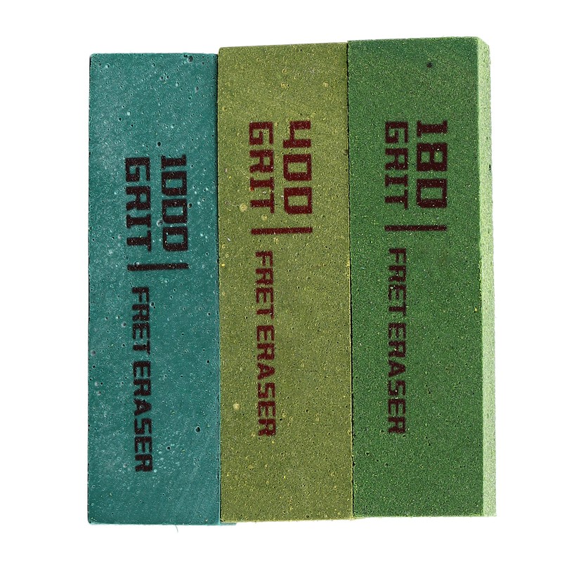 3PCS Guitar Fret Erasers Fret String Polishing Abrasive Rubber Blocks