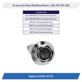 Wheel Axle Bolt Screw Replacement for John Deere Walk-Behind Lawn Mowers JA65, JE75, JX75, JX85 - M110801