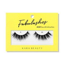 KARA BEAUTY Fabulashes Glam 3D Faux Mink Strip Lashes Style A66 – Full Volume, Fluffy, Wispy Lash Strips – Reusable Fake Eyelashes with Soft Flexible Band – Natural Glam Falsies