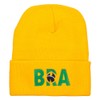 e4Hats.com Brazil Bra Flag Embroidered Long Beanie - Yellow OSFM