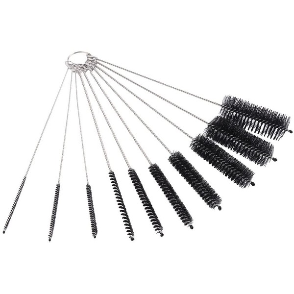 DECORA 10 Pieces Nylon Cleaning Bottle Brush Pipe Cleaning Brushes Tube Brushes Tube Bottle Straw Washing Cleaner Bristle Kit Tool Black