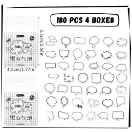 Mabor 180Pcs Blank Bubble Sticker Labels to Write on Decorative Dialog Box Paper Stickers, Cute Adhesive Speech Bubble Stickers for Scrapbooking Water Bottle Journaling Envelope