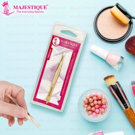 Eyebrow Pluker Tweezers for Women and Men By Majestique Twiser Eyebrows | Twizzer Tools for Ingrown Hair and Splinters | Facial Twizzer Tools for Eyebrows and Hair Plucker Removal - Gold/Silver 2Pcs