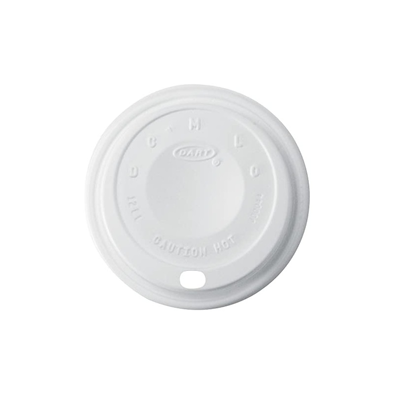 Dart 12EL Cappuccino Dome Sipper Lids, 12 oz, White