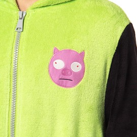 INTIMO Invader Zim Mens' Gir Hooded Union Suit Character Costume Sleep Pajama For Adults L/XL Green