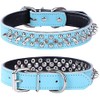 haoyueer Adjustable Genuine Leather Spiked Studded Dog Collars for Small