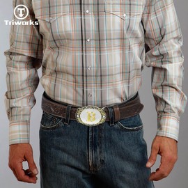 TRIWORKS Western Belt Buckle Initial Letters ABCEJM to Z Cowboy Cowgirl Rodeo Belt Buckles for Men and Women, B