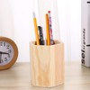 Healifty Pen Pot Pen Holder Hexagon Tube Wooden Pen Container