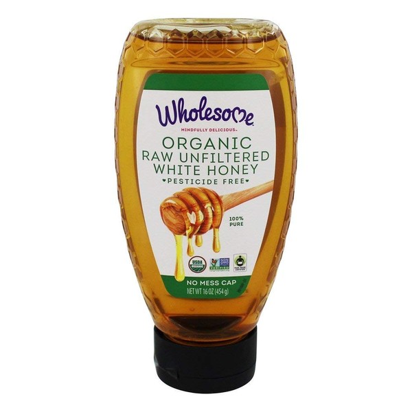 Wholesome Sweeteners Inc Organic Raw Unfiltered White Honey 16 oz 454 g