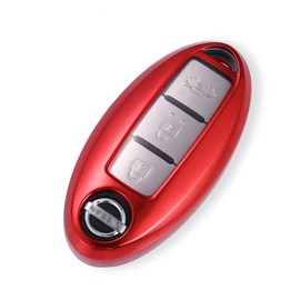 Kinotaka Nissan Car Smart Key Case for Serena New Serena C27 Serena C26 Serena C25/Teana/Tiida/Murano/Elgrand E52 Elgrand E51 Compatible with Both-Side Electric Sliding Doors TPU Key Cover, red