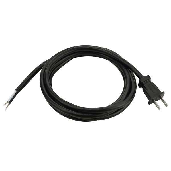 Prime PS005608 8-Feet 16/2 SJT Replacement Power Supply Cord, Black