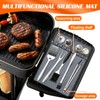 Silicone Griddle Tools Mat with Drip Pad,Silicone Grill Mats Side