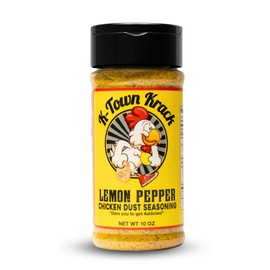 K-Town Krack Lemon Pepper Chicken Dust - BBQ Rub for Chicken, Beef, Pork, Fish - Wing Rubs Seasoning & Spice Blend, 10oz