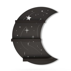 Crescent Moon Shelf with LED Light, Trinket Display Shelf & Moon Wall Light for Rocks Gems Healing Stones Crystals Display, Celestial Decor Crystal Holder Witchy Wall Decor