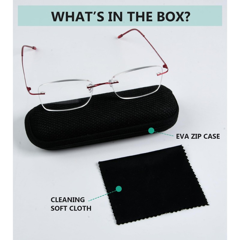 Eyekepper Gafas de lectura sin marco para mujer, lectores ligeros