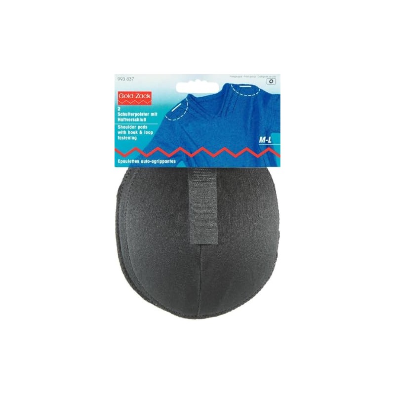 Prym Shoulder Pads Raglan with Hook and Loop Fastening Black