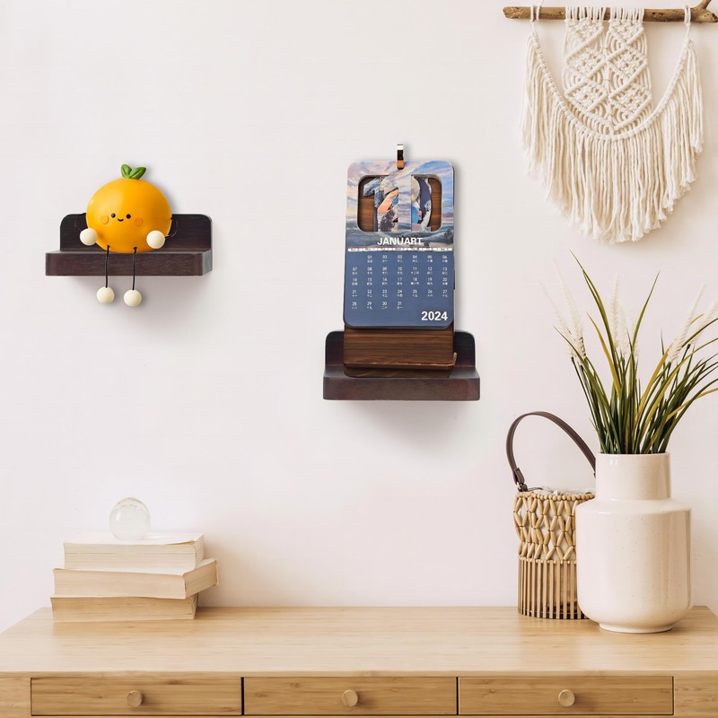 PHOENANCEE Small Floating Shelves for Wall, Set of 8, Wooden