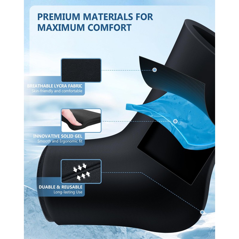 Ankle Foot Ice Pack Wrap for Injuries, Reusable Gel Ice